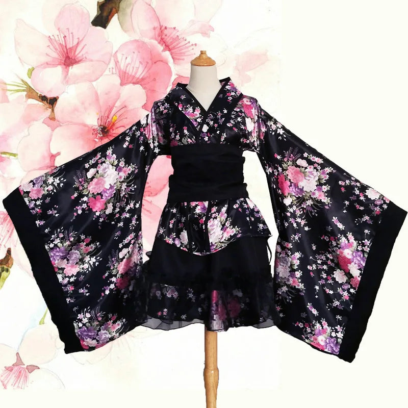 Sexy Kimono Japanese Style Girls Robe Lolita Maid Dress for Women Party Dance JP Anime Cosplay Costumes