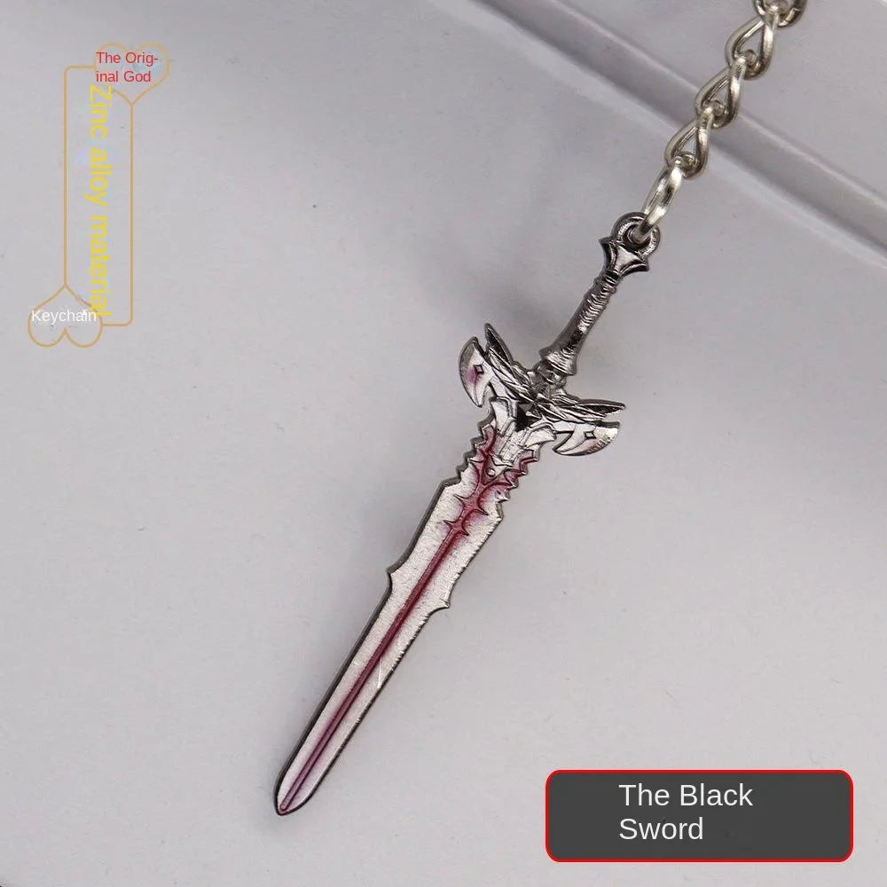 GY Genshined Impact 6Cm Metal Anime Sword Crafts Souvenir Gift Weapon Model Keychain Comics Cosplay Keyring Other Key Chains