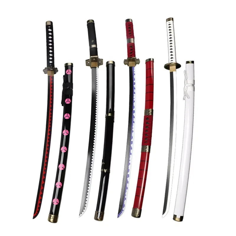 Roronoa Zoro Three Piece Katana Set Handmade Shusui Enma  Kitetsu Swords With Free Display Stand and Belt Cosplay Prop