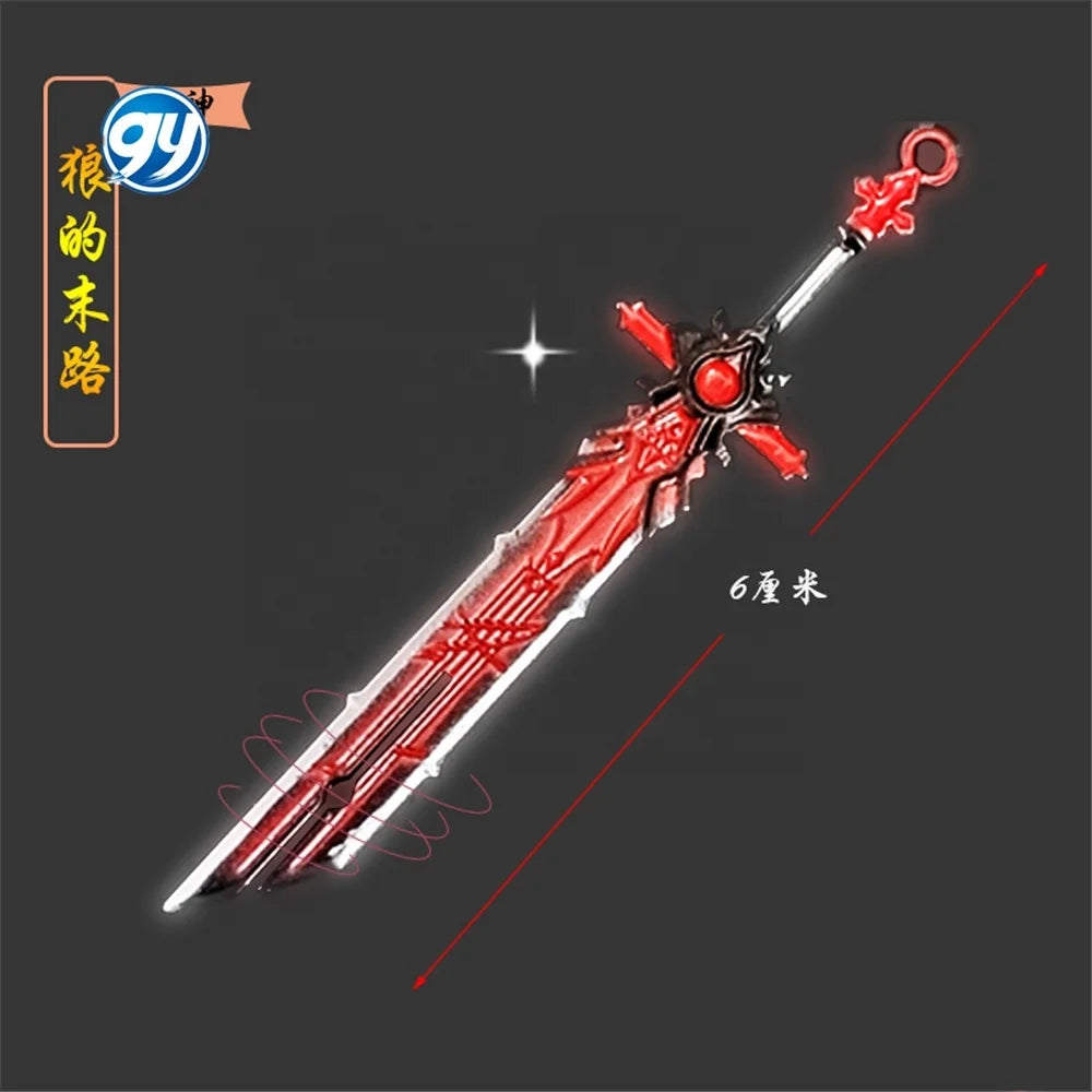 GY Genshined Impact 6Cm Metal Anime Sword Crafts Souvenir Gift Weapon Model Keychain Comics Cosplay Keyring Other Key Chains