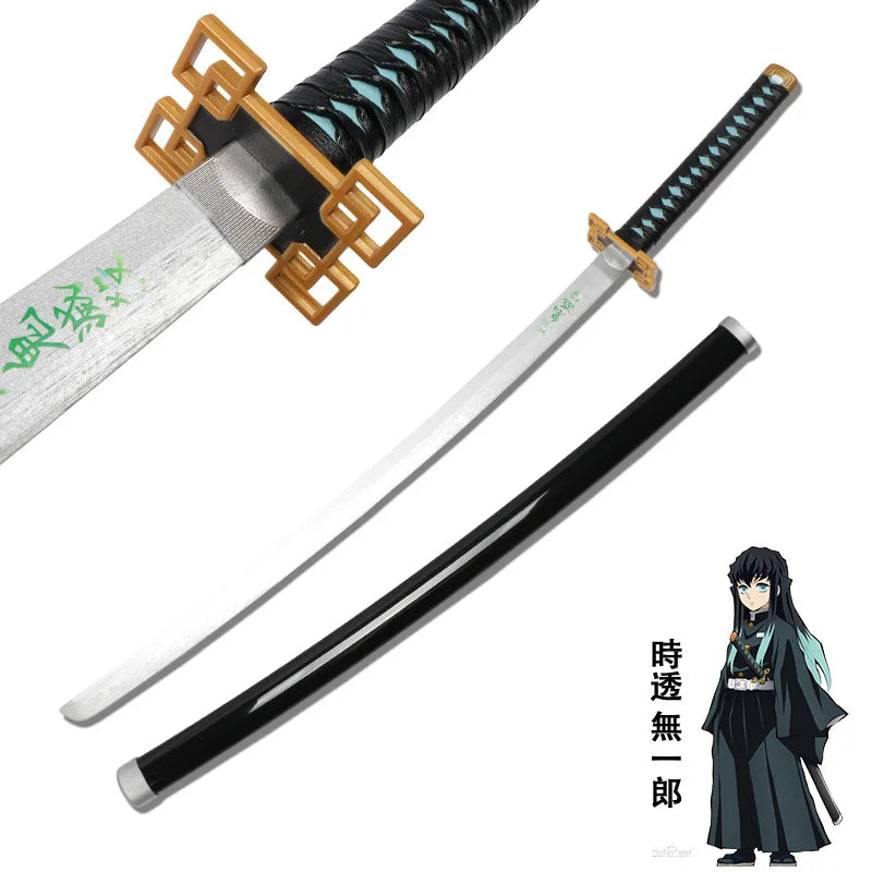 Promotion Katana Real Anime Sword Samurai Demon Slayer Fire God Tanjiro Cosplay Swords