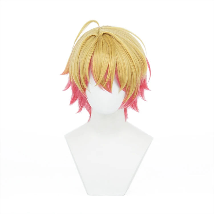 Wholesale 35cm Short Blonde Rose Mixed Hoshino Akuamarin Wig Oshi No Ko Synthetic Anime Cosplay Costume Wig
