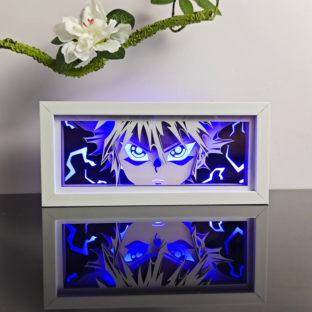 USA Warehouse Dropshipping  Anime Light Box Solo Leveling Paper Art Carved Wooden Table Lamp  Nightlight Bedroom Decoration Gift