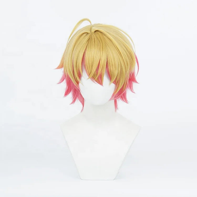 Wholesale 35cm Short Blonde Rose Mixed Hoshino Akuamarin Wig Oshi No Ko Synthetic Anime Cosplay Costume Wig