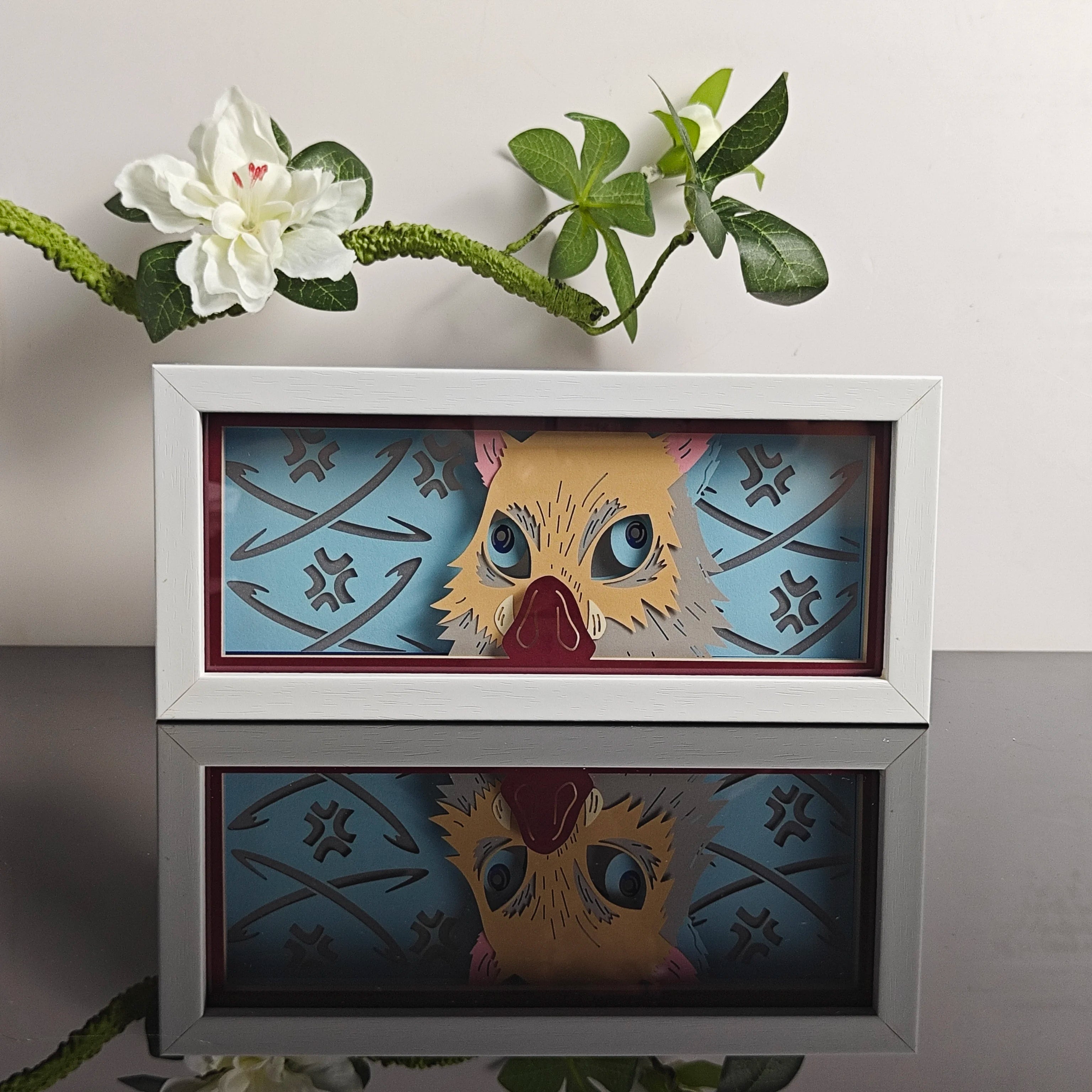 USA Warehouse Dropshipping  Anime Light Box Solo Leveling Paper Art Carved Wooden Table Lamp  Nightlight Bedroom Decoration Gift