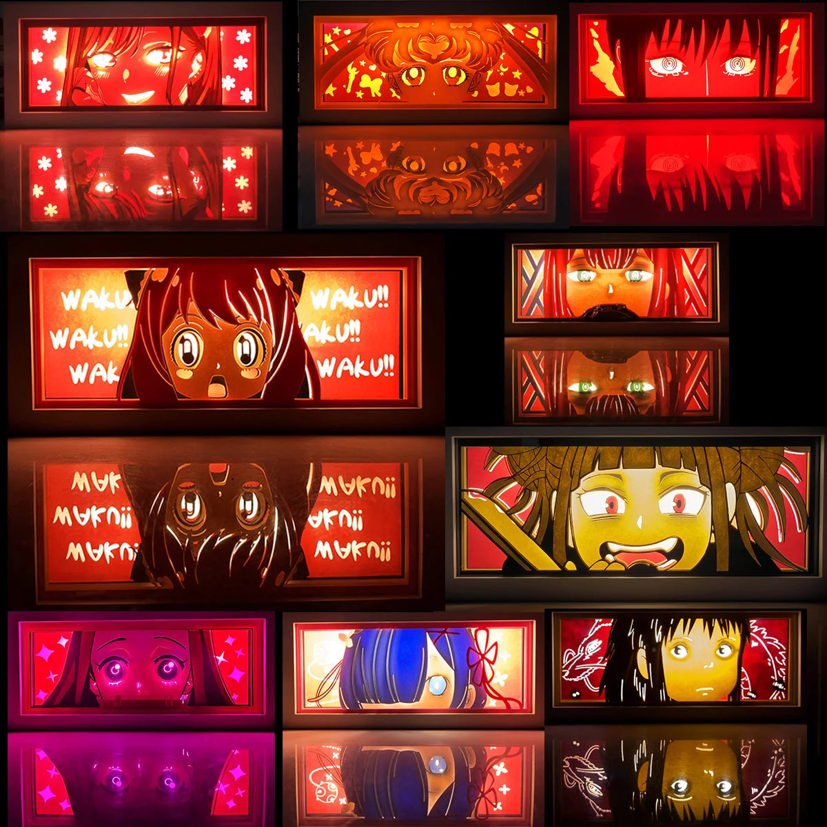 For Kid Hot Sale Customized Light up Manga Led Strips Painting Anime Box Decor Art Carving Lamp With Gift Box Esty Shopify