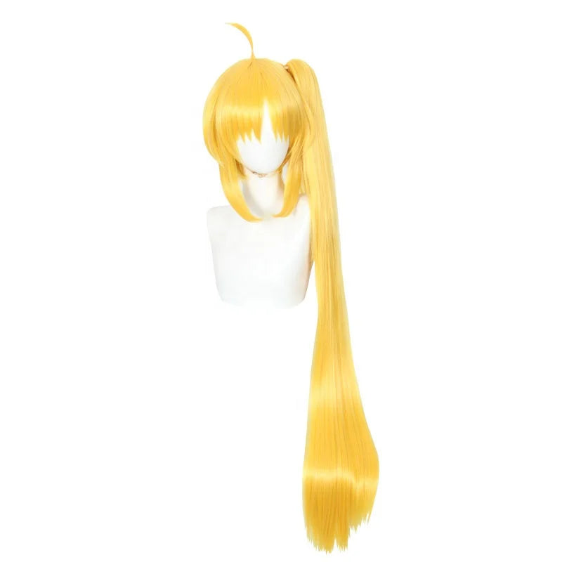 Wholesale 100cm Long Golden Bocchi The Rock Ijichi Nijika Wig Cosplay Synthetic Anime Cosplay Costume Wig With One Ponytail