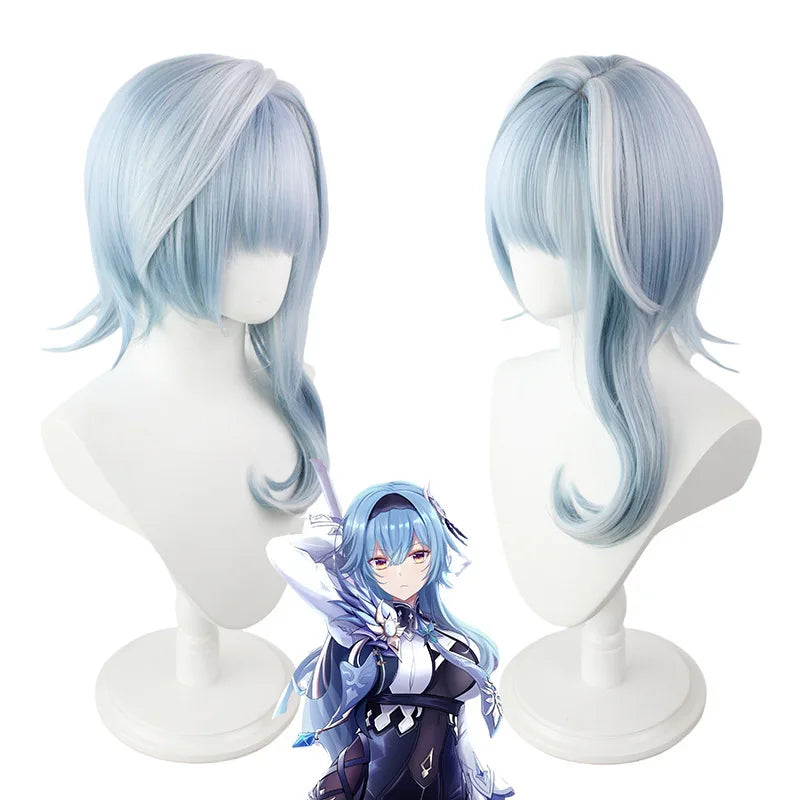 Game Genshin Impact Eula Cosplay Costume Suit Eula Outfit Include Dress Eula Jumpsuit Eye of God Wig for Anime Cosplay Comic Con
