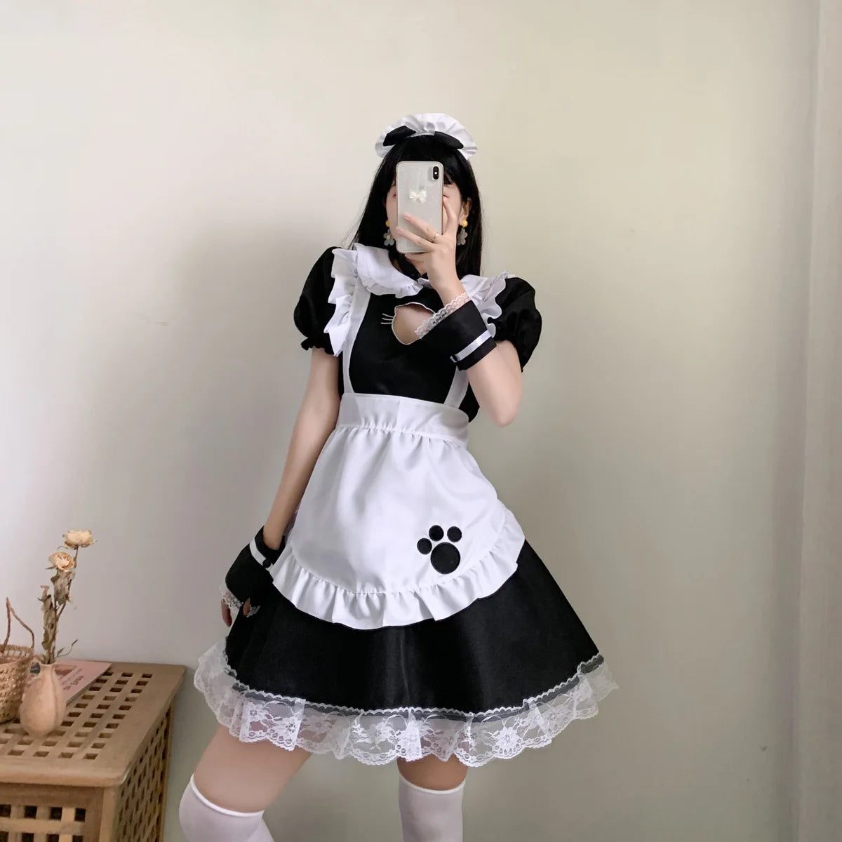 Sexy Women Fantasy Maid Outfit Men Gothic Sweet Lolita Dress Anime Cosplay Costume Plus Size