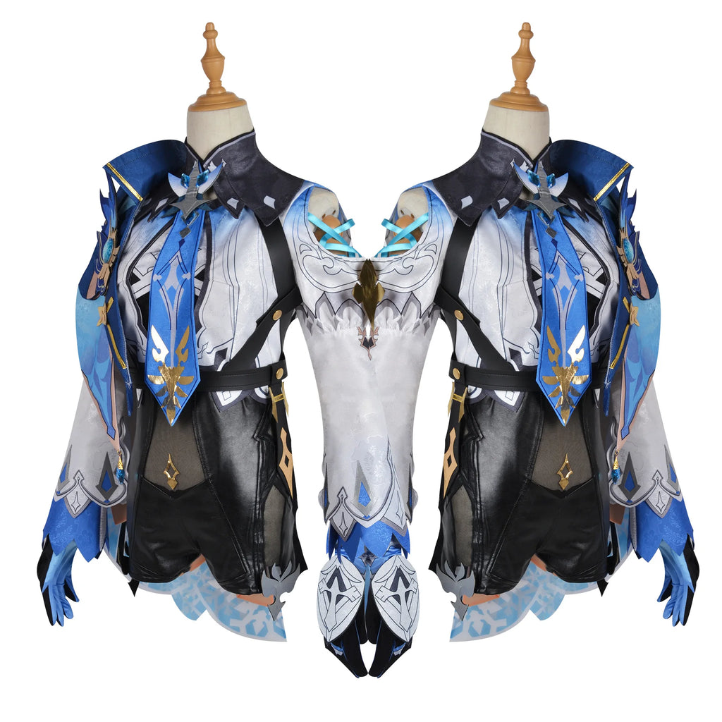 Game Genshin Impact Eula Cosplay Costume Suit Eula Outfit Include Dress Eula Jumpsuit Eye of God Wig for Anime Cosplay Comic Con