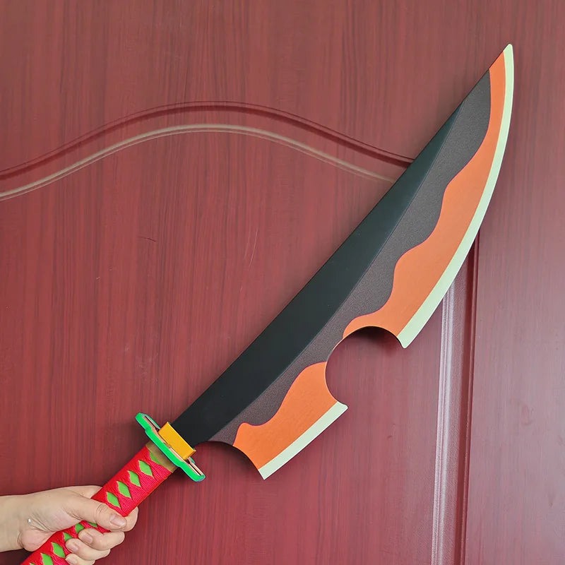 Anime Cosplay Set Uzui Tengen 2-pcs Set Bamboo Katana Swords Christmas Gift  Including Sword Holder