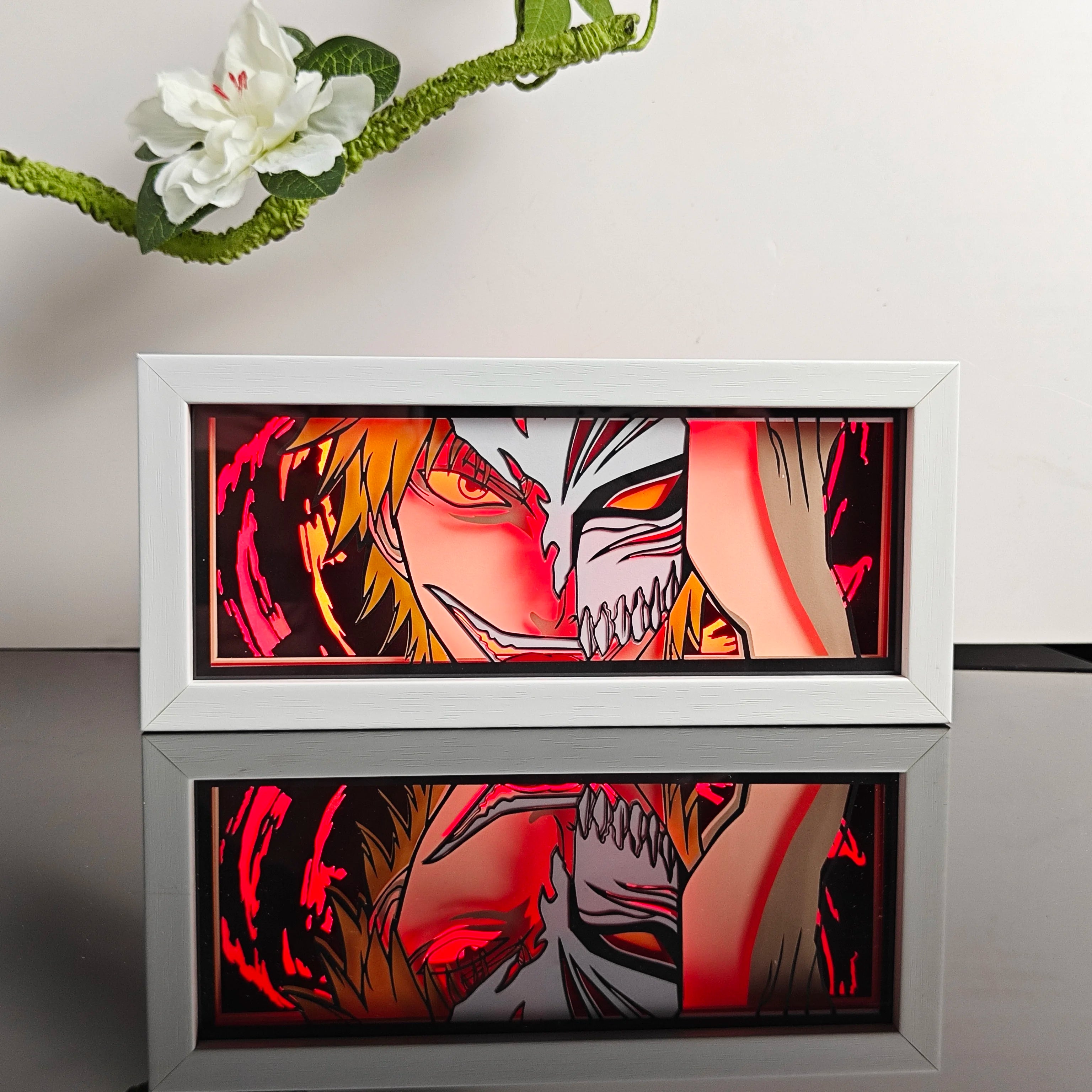 Anime Demon Slayer USA Warehouse Dropshipping Paper Carving Lamp 3D Anime Light Box Handicrafts Table Decoration Christmas Gift