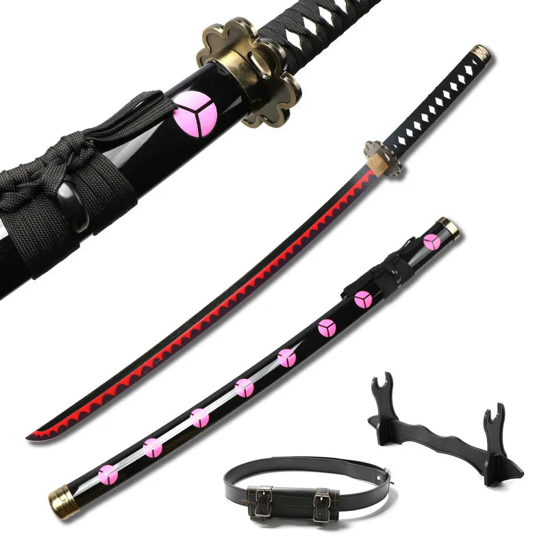 Wood Swords Demon SlayerTanjiro Katana Cosplay Sword Weapon Plastic Samurai Sword for Anime Prop with  Holder and Belt