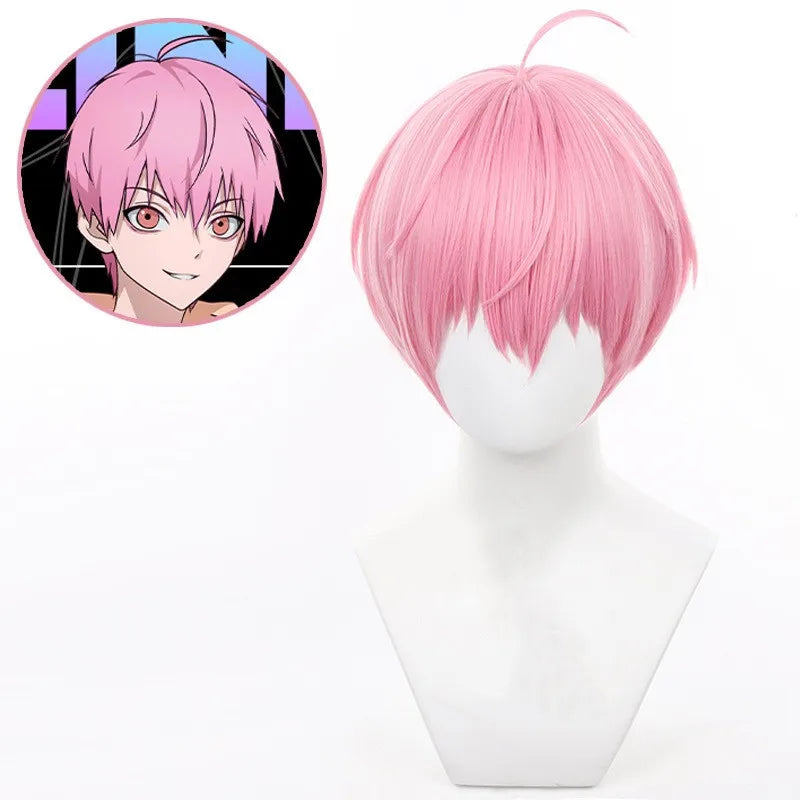 Wholesale Link Click Cosplay 30cm Short Pink Bobo Li Tianchen Wig Synthetic Heat Resistant Hair Anime Cosplay Wig