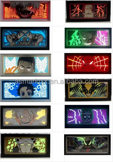 Anime Light Box Haruka Sakura Wind Breaker Paper Cut Lightbox for Room Decor Desk Manga Shadow Box Kid Birthday Gift Table Lamps