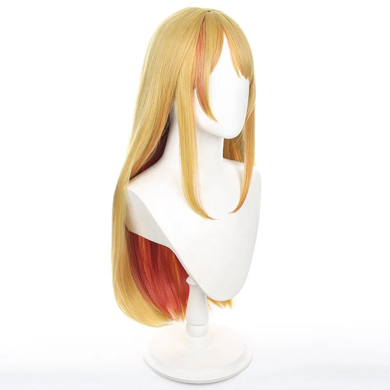 Wholesale 75cm Long Blonde Pink Mixed Oshi No Ko Hoshino Rubii Wig Synthetic Anime Cosplay Costume Wig With One Ponytail