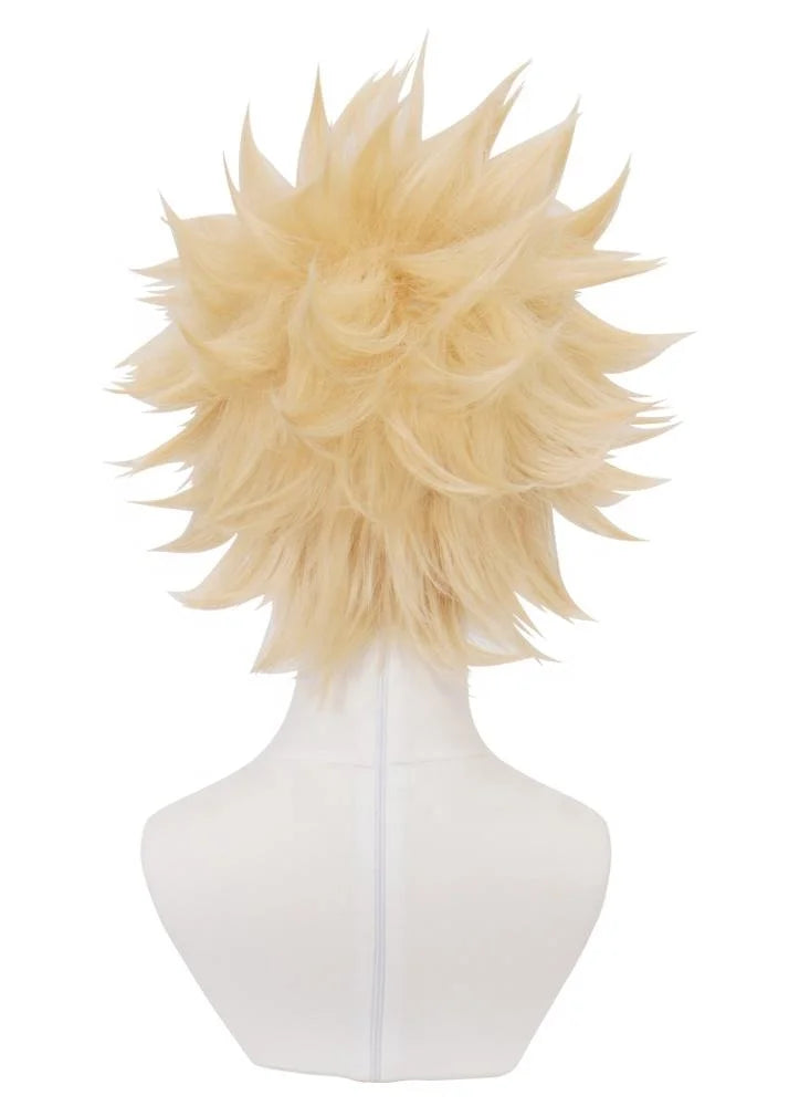 Wholesale 35cm Short Light BlondeHair My Hero Academia Bakugou Katsuki Wig Synthetic Anime Cosplay Wigs