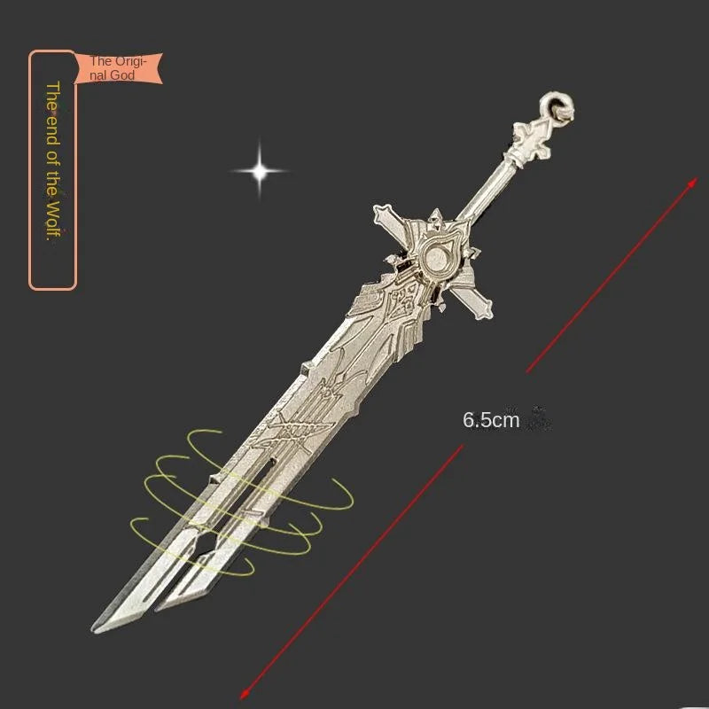 GY Genshined Impact 6Cm Metal Anime Sword Crafts Souvenir Gift Weapon Model Keychain Comics Cosplay Keyring Other Key Chains