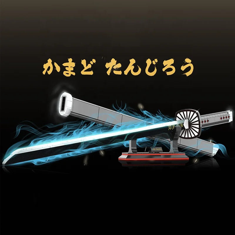 DK1516 MOC Anime Demon Slayer Katana Japanese Nichirin Sword Kamado Tanjirou Model DIY Building Blocks Bricks Toys Sets