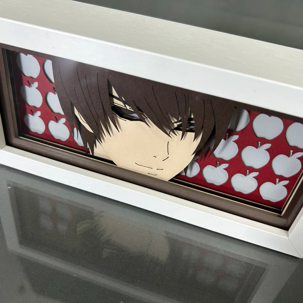 Paper Cut Anime Light Box Anime Death Note Light Yagami for Bedroom Decoration Manga Desk Table Lamp Lightbox Eyes Death Note L