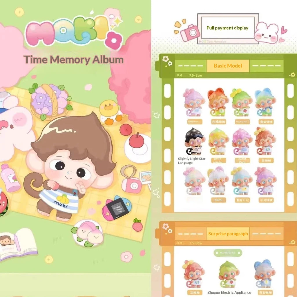 Authentic Moki Time Manga Collection Mini Blind Box Cute Little Monkey Handmade Trendy Birthday Gift Desktop Ornament