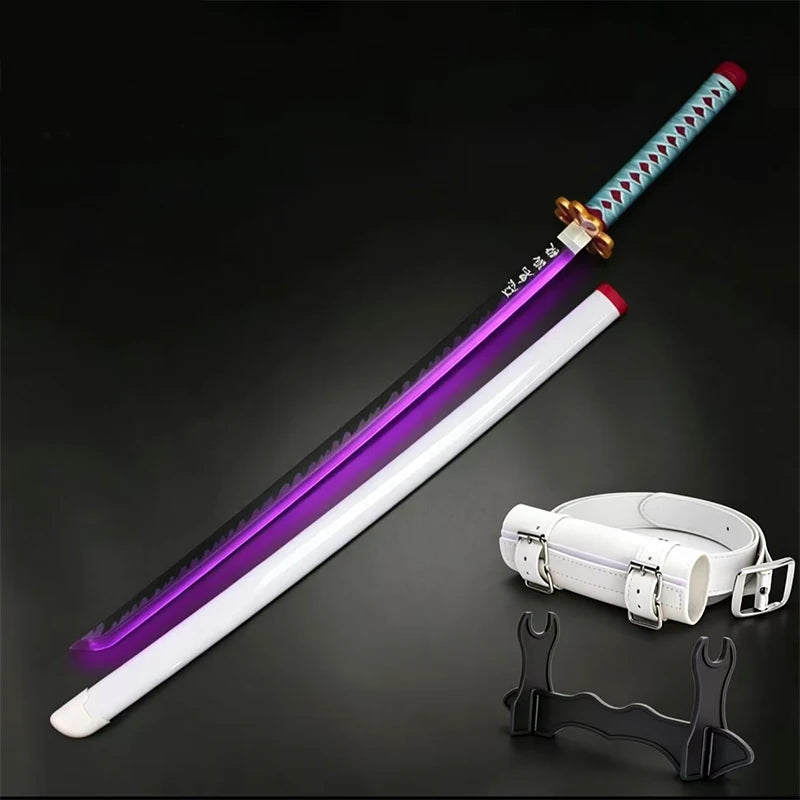 Luminous LED Demon Slayer 41in Nichirin Blade Role Playing Prop Zenitsu Agatsuma COS Toy Luminous Sword