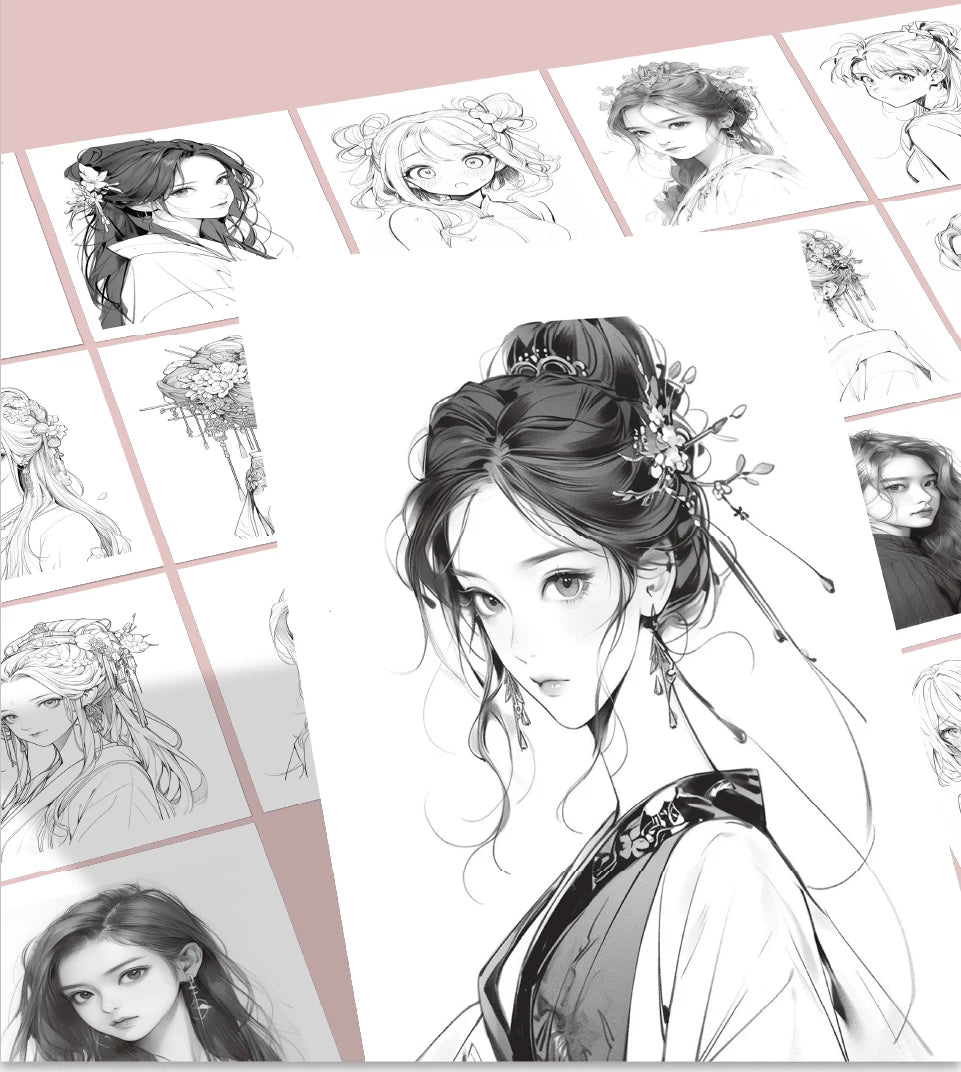Anime Drawing Practice Book: Manga Sketch Tutorial with Pen Control Exercises for Children Step-by-Step Line Art Guide Book