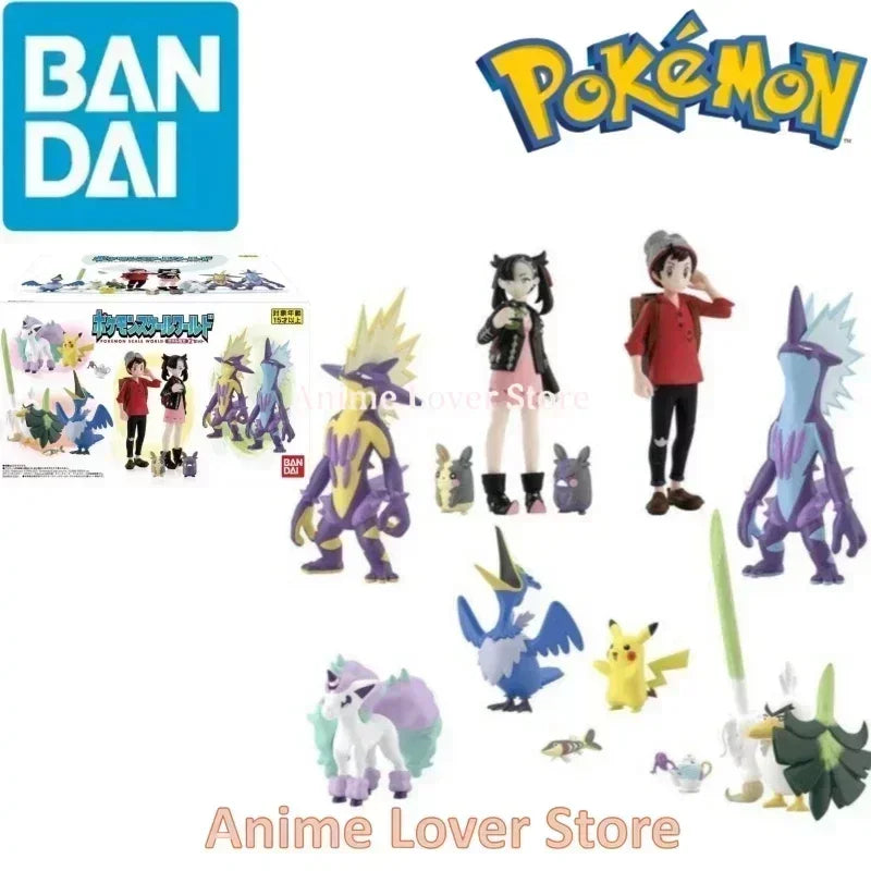 Bandai Original Scale World POKEMON Galar Region Marnie Victor Toxtricity Sirfetch'd Cramorant Anime Figures Toys for Kids Gift