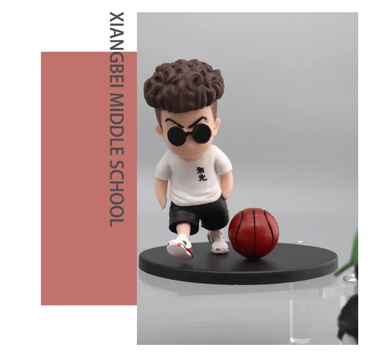 5PCS/Set Anime SLAM DUNK Sakuragi Hanamichi PVC Action Figures Rukawa Kaede Collection Model Car Interior Cute Toys