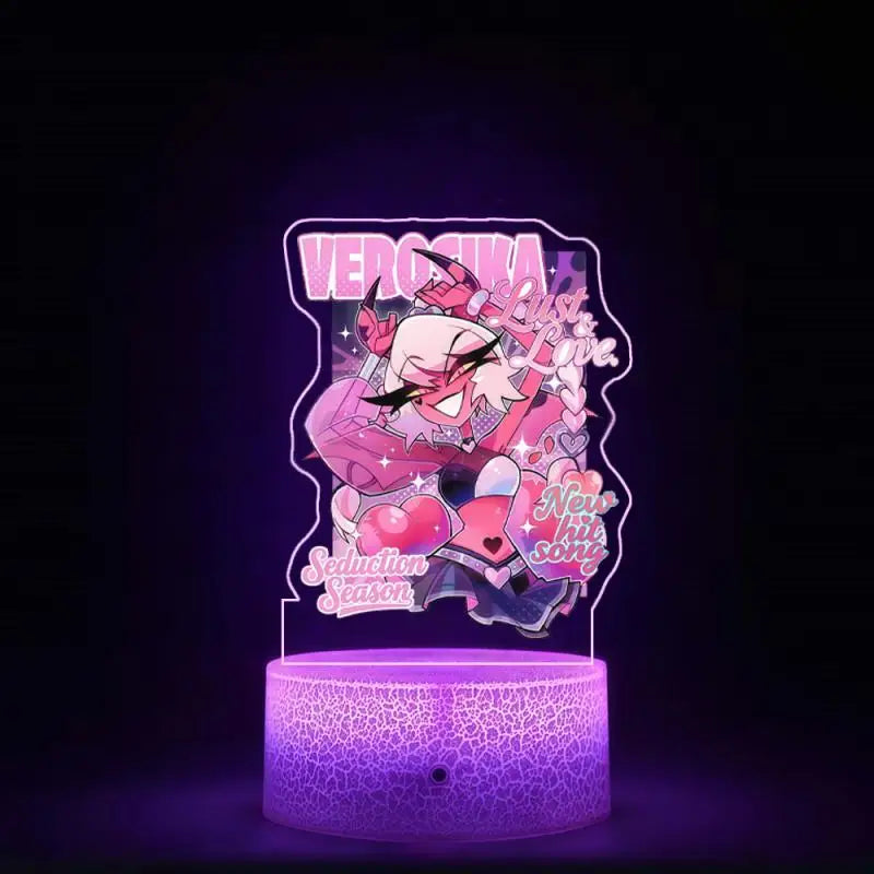 Night Light for Helluva Boss Moxxie Millie Loona Octavia Stella Vassago Asmodeus Colorful Lights Anime Cartoons Bedside Lamp