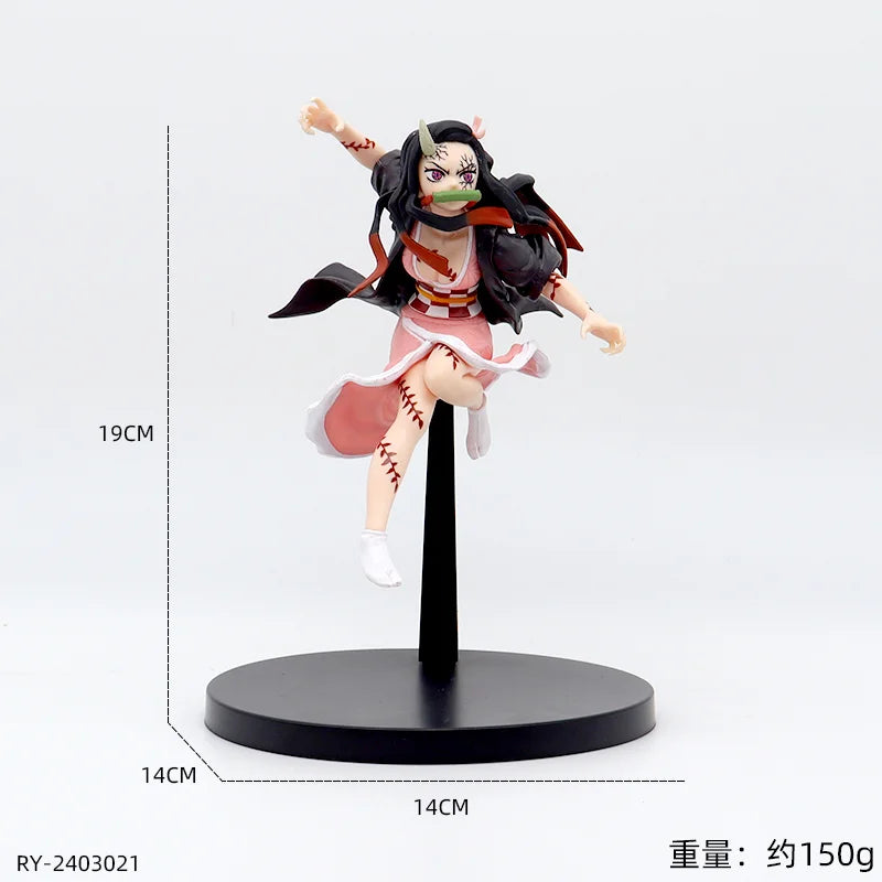 Demon Slayer Action Figures Tanjirou Nezuko Zenitsu Kanroji Mitsuri Muichirou Uzui Tengen Anime Figure Collection Model Doll Toy