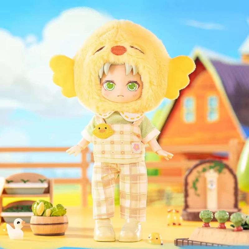 In stock PEETSOON Garden Party Series Ob11 1/12 Bjd 16cm  Cute Action Figure Toys Kawaii Anime Figures  Dolls Toy Gift