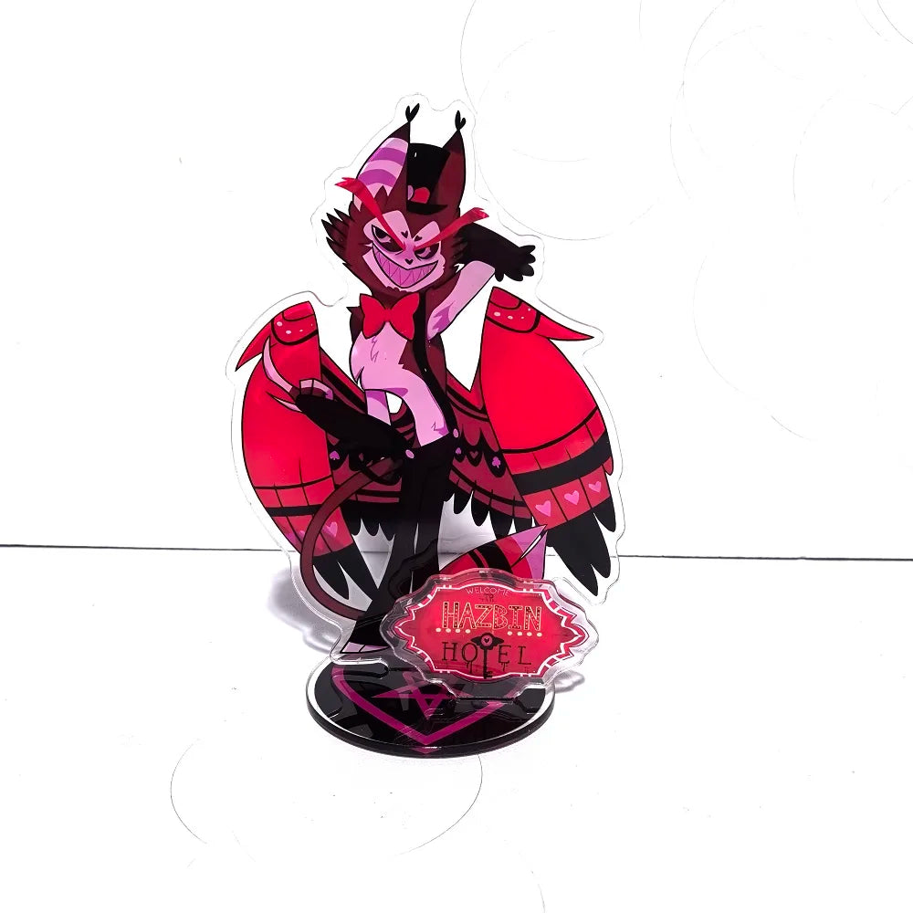 New 15CM Hazbin Hotel Charlie Morningstar Stand Acrylic Figures Vaggie Desktop Standing Sign Model Decoration Collection Gifts