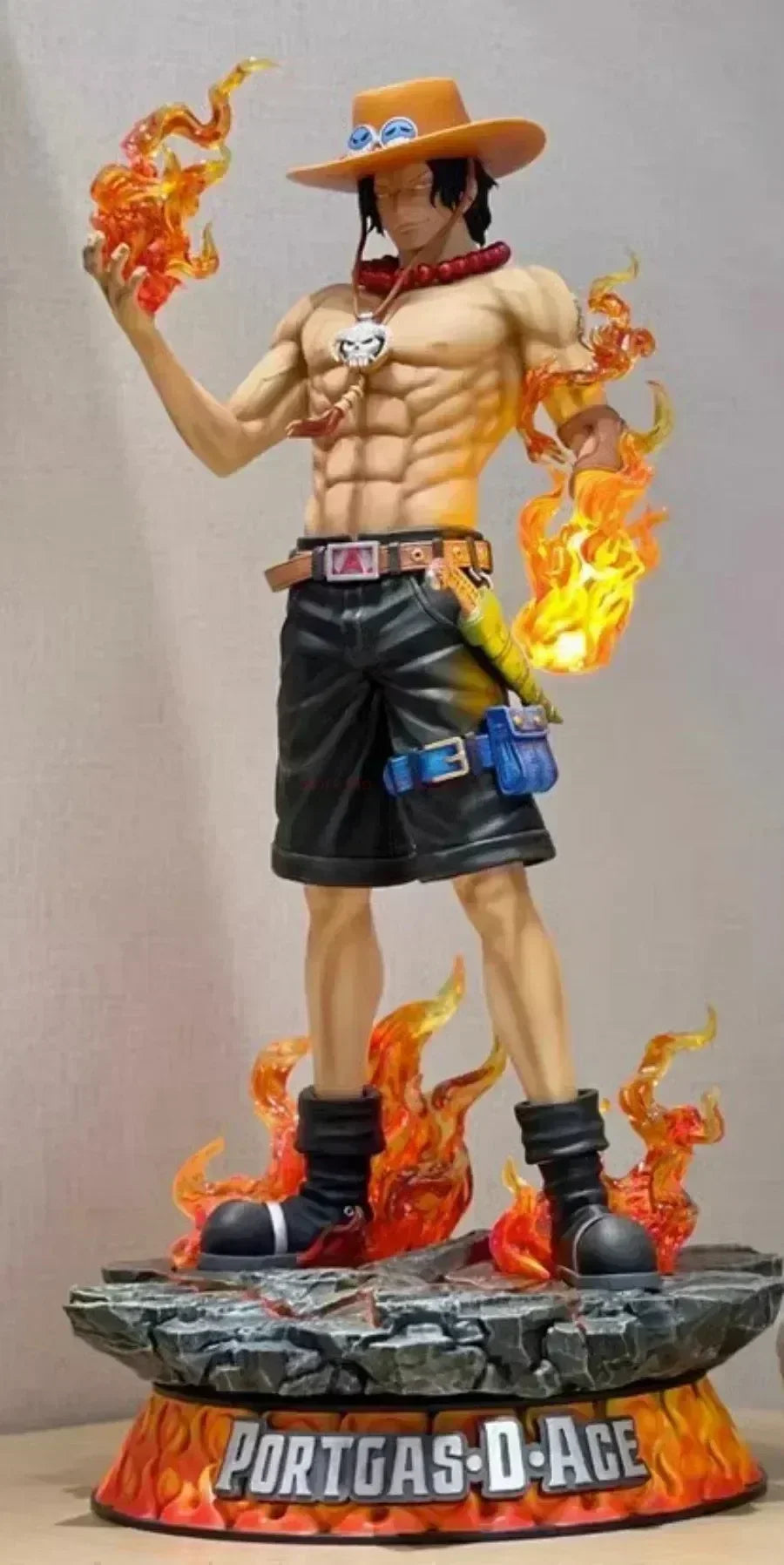 70cm New One Piece Gk Fantasy Third Anniversary 1/3 Ace Super Huge Collect Figures Trendy Statue Anime Decoration Christmas Gift
