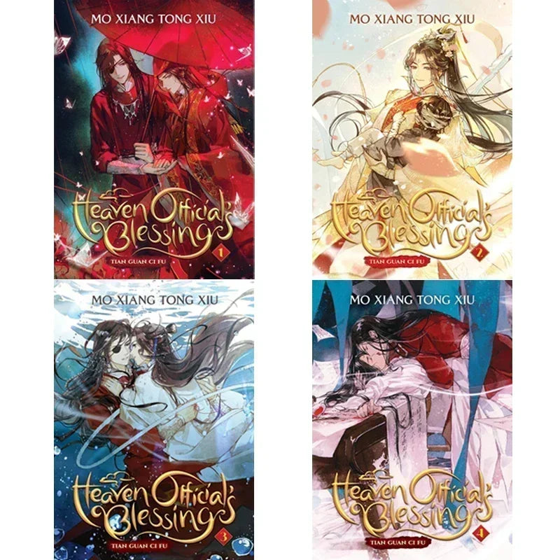 1-4/5-8 Volume Heaven Official's Blessing Tian Guan Ci Fu Books English Version of Ancient Mo Xiang Tong Xiu Novel Comic 4 Books