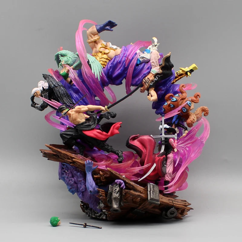 24cm One Piece Anime Figures Zoro Gk Figurine Onigashima King Of Hell Action Figure Pvc Statue Model Decoration Gift Toys