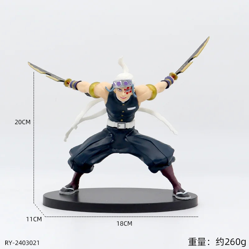 Demon Slayer Action Figures Tanjirou Nezuko Zenitsu Kanroji Mitsuri Muichirou Uzui Tengen Anime Figure Collection Model Doll Toy