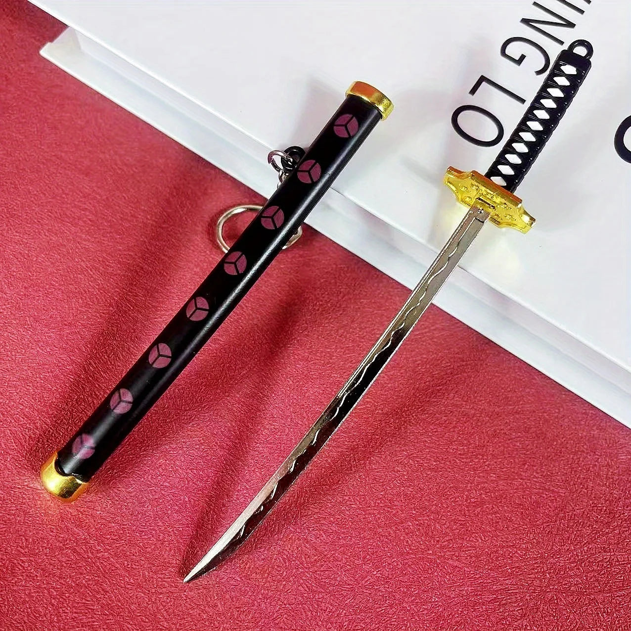 6inch Metal Roronoa Zoro Katana Fake Sword Steel Anime Zoro Ninja Knife Real Japanese Katana Original Samurai Sabre Toy Gift