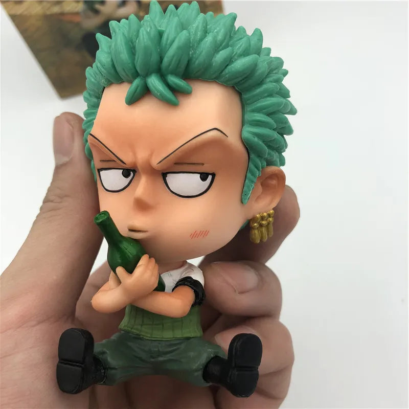 FigureCrazy One Piece FRANKY Q Laughing Out Sitting Cute Ver. PVC Action Figures OP Luffy Zoro Nami Brook Chopper Usopp 10cm