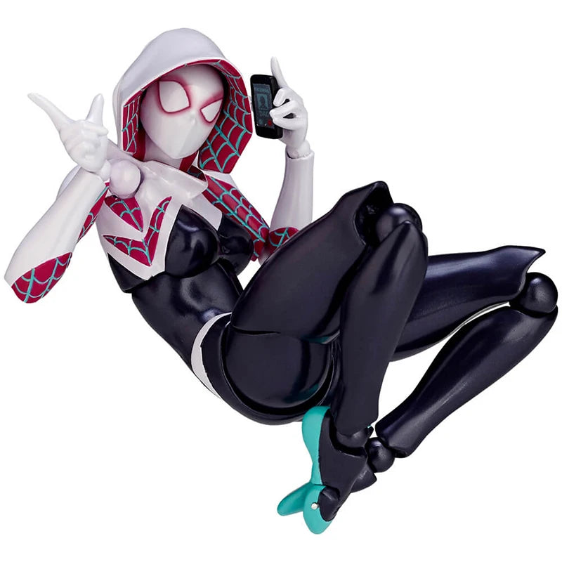 AMAZING YAMAGUCHI Spiderman Gwen Stacy Action Figure Spider Gwen PVC Model Spider-Man Across the Spider-Verse Miles Morales Toys