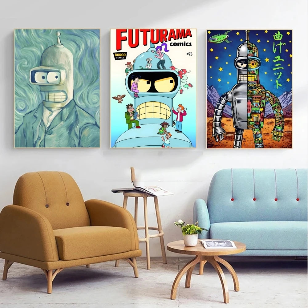 Futurama Bender Anime Poster