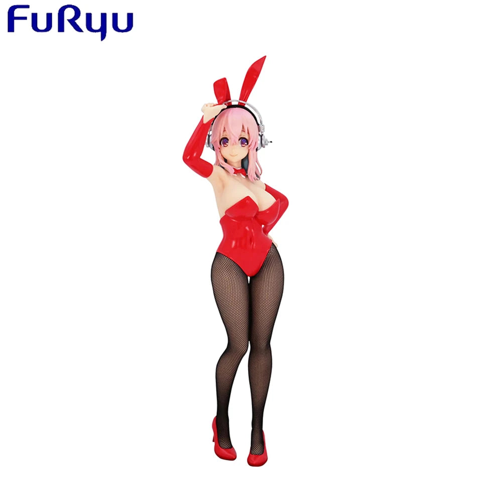 Original Genuine FuRyu 28cm Super Sonico Cartoon Action Figure PVC Toys Figures For Christmas Gifts