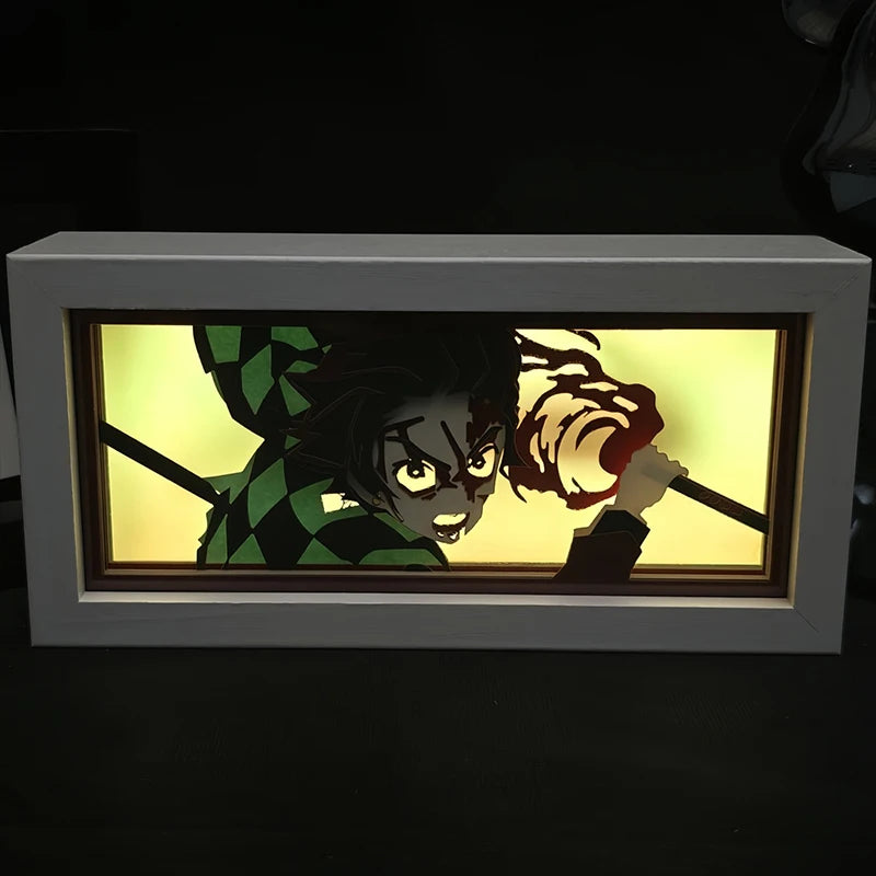 Demon Slayer Kimetsu no Yaiba 3D Light Box Led Anime Kamado Tanjirou light Cartoon colorful light box room bedroom night light
