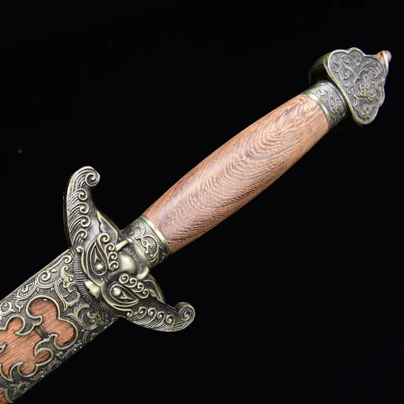 Chinese Tai Chi Swords Folded Steel Damascus Blade Real Handmade Full Tang Sharp Rosewood Sheath Dragon Guard Training Katanas