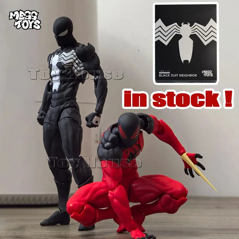 In Stock Mess Toys Black Suit Neighbor Symbiote Spider Figure Scarlet Spider Kaine Parker Red Anime Action Figure Toys Gifts