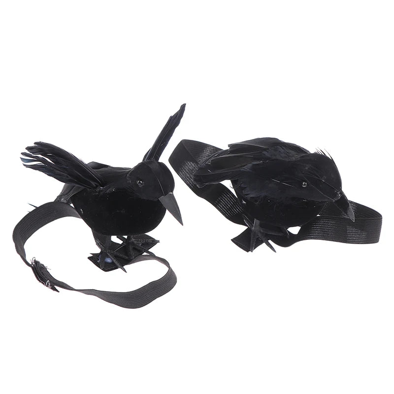 Black Crow Ornament with Shoulder Elastic Band - Halloween Party Cosplay Prop