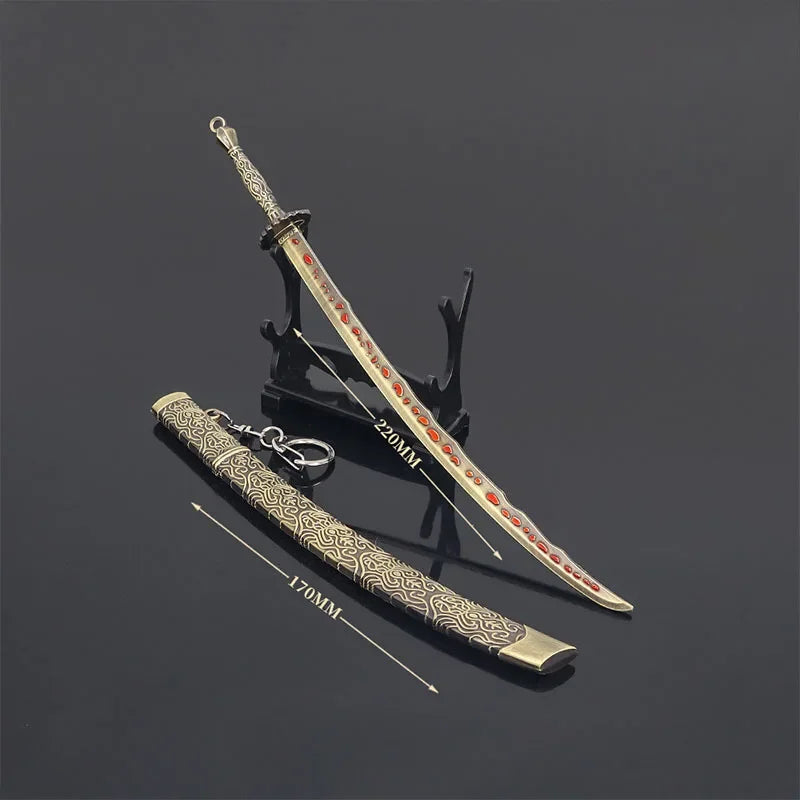 Medieval Sword 22cm/8.66in Training Katana Toy Sports Game Peripherals Cosplay Weapon Model Boys Collectible Desk Ornaments