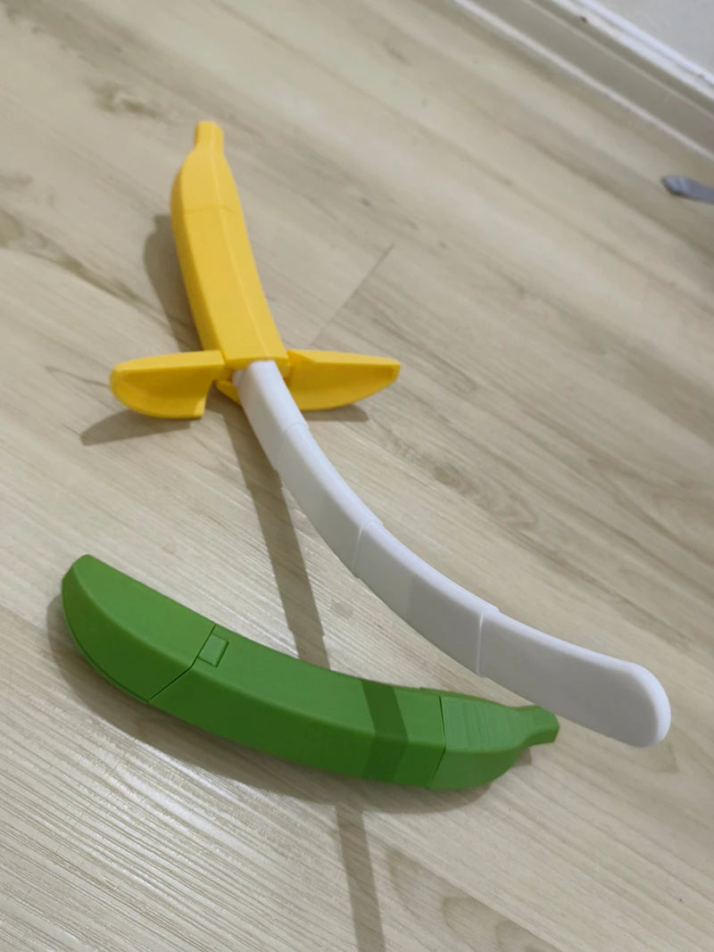 Gravity Katanas Sword Banana Shape Retractable Swords Decompression Katana Stress Relief Toy Knife Chindren Christmas Gifts