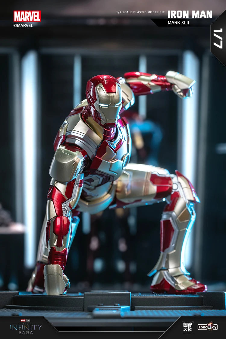 Fondjoy Marvel Iron Man MK42 Assembled Model 10in 1/7 scale Action Figures Reactors can emit light Collect Ornament Boy Toy Gift