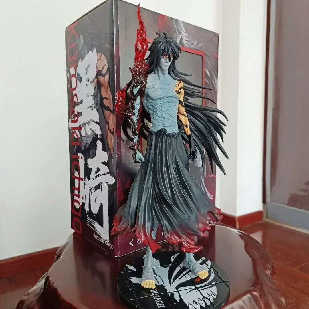 41cm Anime FigureBleach  Ichigo Kurosaki Getsuga Tenshou Model Dolls Figurine Action Figures Collection Decor Adult Kid Toy Gift
